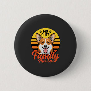 Schattige Corgi Familie Lid Hond Liefhebber Ronde Button 5,7 Cm