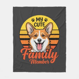 Schattige Corgi-familielid Hond Liefhebber Fleece Deken