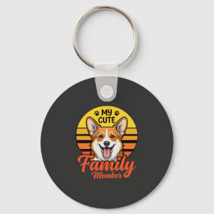Schattige Corgi-familielid Hond Liefhebber Sleutelhanger