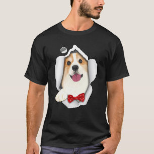 Schattige Corgi Gescheurde Stof Corgi Corgi Vrouw T-shirt