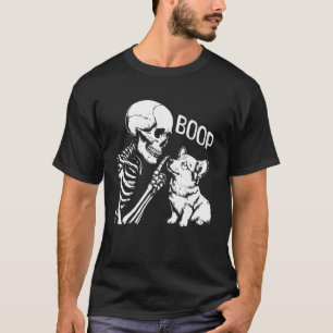 Schattige Corgi Hond Boop Hand Skelet Halloween Gr T-shirt