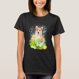 Schattige Corgi Hond Dierenwinkel Jacht Ei Boom Ko T-shirt