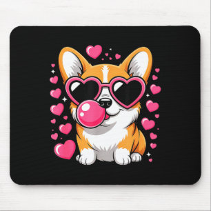 Schattige Corgi Hond Hart Zonnebril Valentijnsdag Muismat
