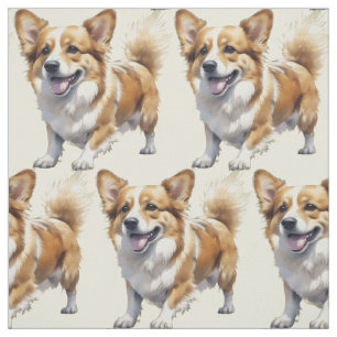Schattige Corgi Hond Huisdier Hond Liefhebber Kuns Stof