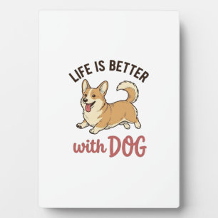 Schattige Corgi Hond Leven Is Better Met Hond Desi Fotoplaat