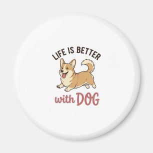 Schattige Corgi Hond Leven Is Better Met Hond Desi Magneet