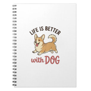 Schattige Corgi Hond Leven Is Better Met Hond Desi Notitieboek