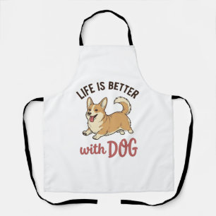 Schattige Corgi Hond Leven Is Better Met Hond Desi Schort