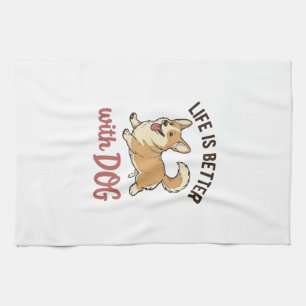 Schattige Corgi Hond Leven Is Better Met Hond Desi Theedoek