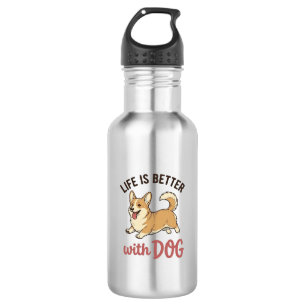 Schattige Corgi Hond Leven Is Better Met Hond Desi Waterfles