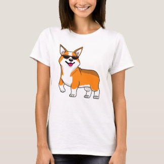 Schattige Corgi-hond met zonnebril T-shirt