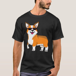 Schattige Corgi-hond met zonnebril T-shirt