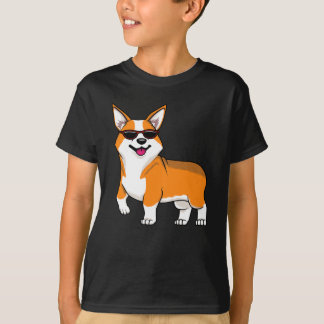 Schattige Corgi-hond met zonnebril T-shirt