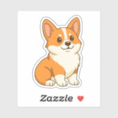 Schattige Corgi Hond Sticker (Vel)