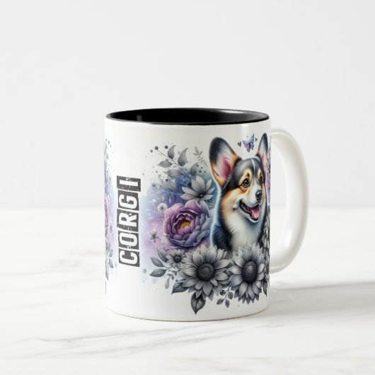 Schattige Corgi Hond Tweekleurige Koffiemok (Voorkant rechts)