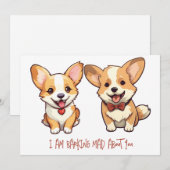 Schattige Corgi-hond verjaardag Valentijnskaart Feestdagenkaart (Voorkant / Achterkant)