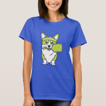 Schattige Corgi Pickleball Speler Illustratie-- Gr