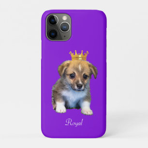 Schattige Corgi Puppy Hond & Koninklijke Kroon op  iPhone 11 Pro Hoesje