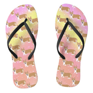 Schattige Corgi roze oranje Teenslippers