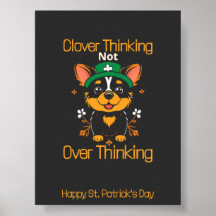 Schattige Corgi St. Patrick's Day Poster