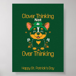 Schattige Corgi St. Patrick's Day Poster