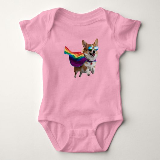 Schattige Corgi Superheld Romper (Voorkant)