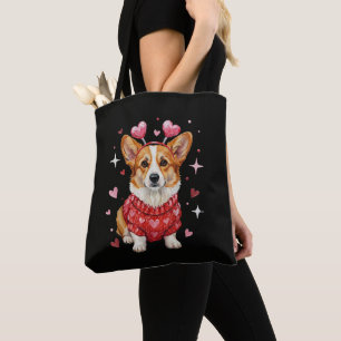 Schattige Corgi Valentijnshart Valentijnsdag Draagtas