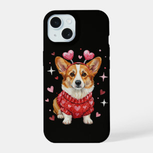 Schattige Corgi Valentijnshart Valentijnsdag iPhone 15 Hoesje