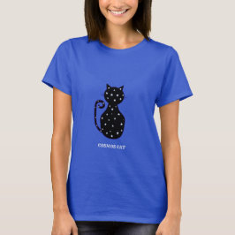 Schattige Cosmos Zwarte Kat T-shirt