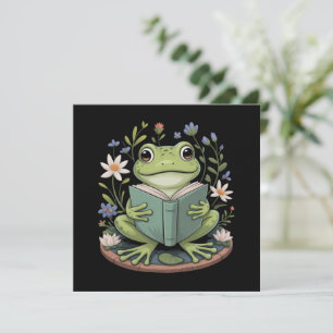 Schattige Cottagecore Bloemrijke Kikker Esthetisch Kaart