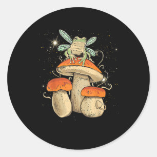 Schattige Cottagecore Esthetische Paddenstoel Kikk Ronde Sticker