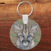 schattige cougar kitten grote schilderkunst sleutelhanger (Voorkant)