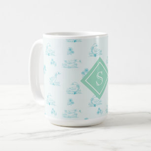 Schattige Country Goose Toile Pattern Monogram Koffiemok