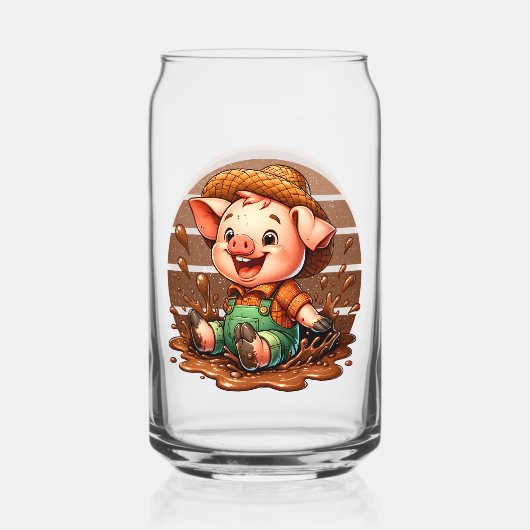 Schattige Country varken liefhebbers toevoegen mon Blikvorm Glas (Voorkant)