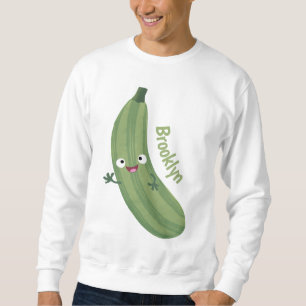 Schattige courgette gelukkige cartoon illustratie trui