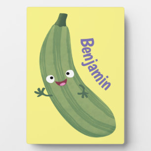 Schattige courgette gelukkige cartoonillustratie fotoplaat