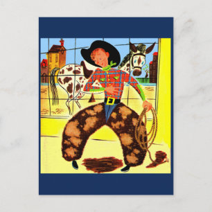 schattige cowboy briefkaart