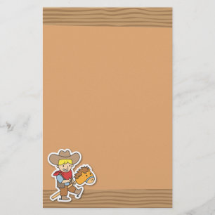 Schattige cowboy rijdend op een stokpaard briefpapier