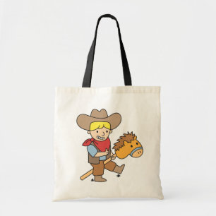 Schattige Cowboy Rijdt Hobby Paard Tote Bag