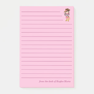 Schattige Cowgirl Aangepaste Gelinieerde Kinderen  Post-it® Notes