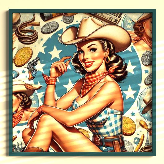 Schattige cowgirl poster