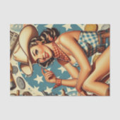 Schattige  cowgirl tissuepapier (Voorkant)