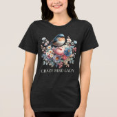 Schattige Crazy Bird Lady Tekst toevoegen Tri-Blend Shirt (Voorkant)