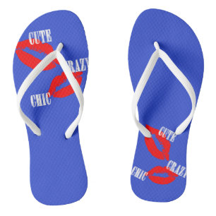 Schattige Crazy Chic Rode Lippen Kus Flip Flops