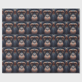 Schattige Crazy Funny Chimpansee Anime Portret Cadeaupapier