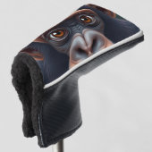Schattige Crazy Funny Chimpansee Anime Portret Golfheadcover (3/4 voorkant)
