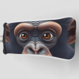 Schattige Crazy Funny Chimpansee Anime Portret Golfheadcover