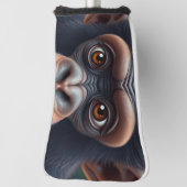 Schattige Crazy Funny Chimpansee Anime Portret Golfheadcover (Draai 90)