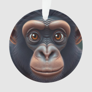 Schattige Crazy Funny Chimpansee Anime Portret Ornament
