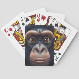 Schattige Crazy Funny Chimpansee Anime Portret Pokerkaarten